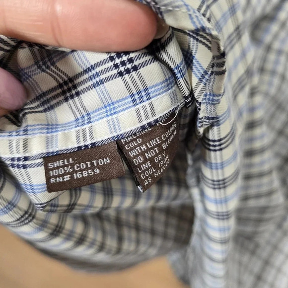 J.McLaughlin Men's‎ XL Long Sleeve Button Up Shirt Checkered Plaid 100% Cotton - Picture 8 of 9